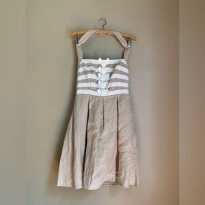 Jessica Simpson linen halter dress tan with white bows
Classic wedding summer